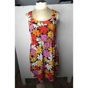 We Love Vera Anthro Women's S Floral Multicolor Blouson Dress Sleeveless Silk